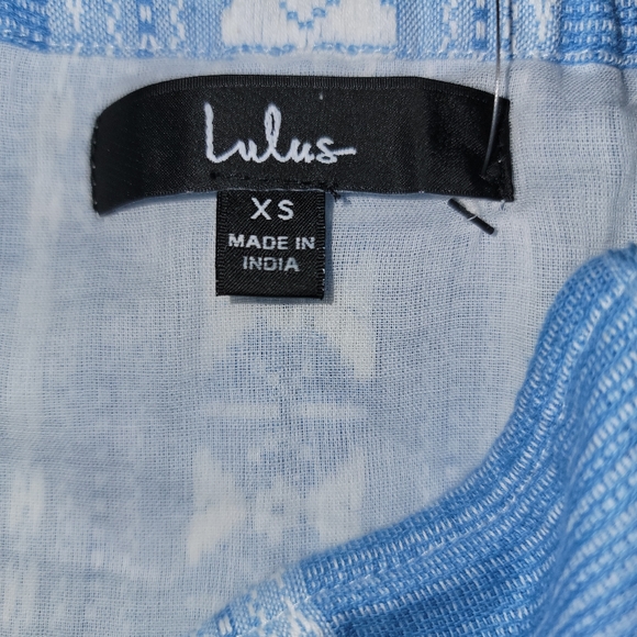 Lulu's Room to Romance Blue Boho Woven Sleeveless Cropped Tank Top, XS - Picture 7 of 7